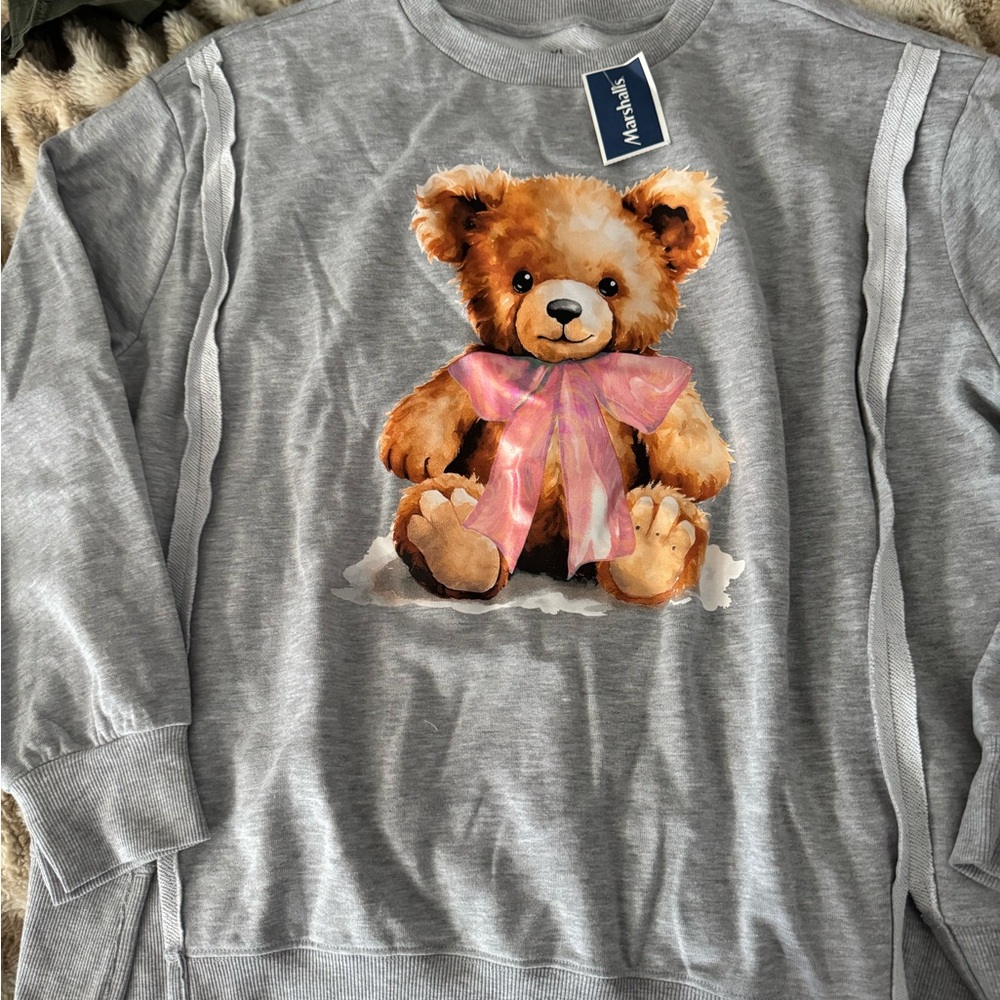 Gray Teddy Bear Sweatshirt